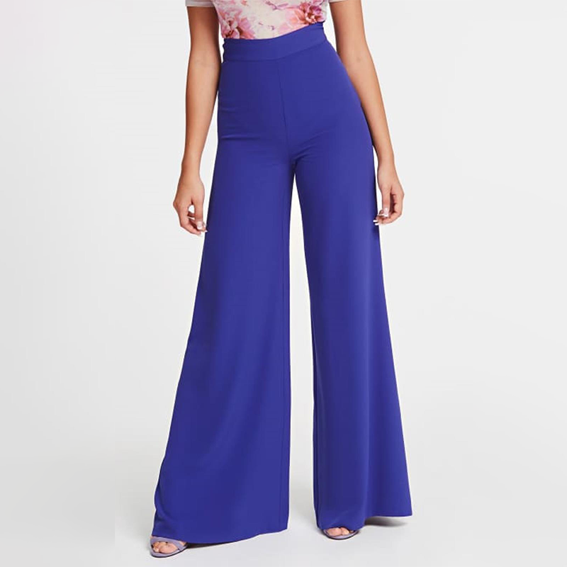 Solid Color Wide Leg Trousers