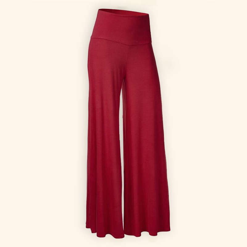 Solid Color Wide Leg Trousers