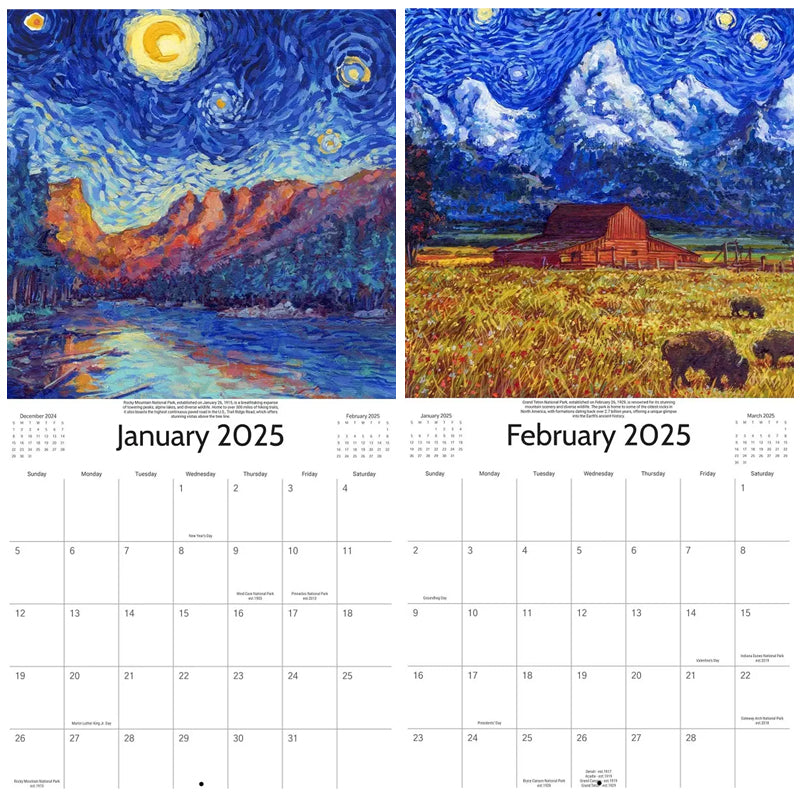 2025 Starry Night National Park Calendar