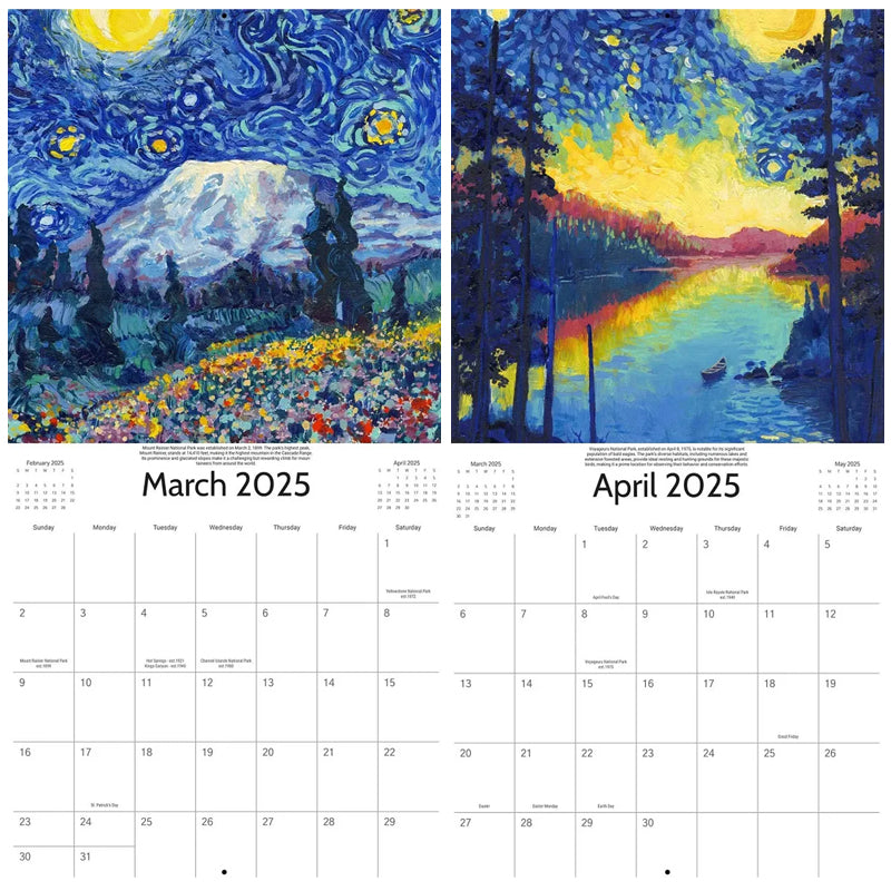 2025 Starry Night National Park Calendar