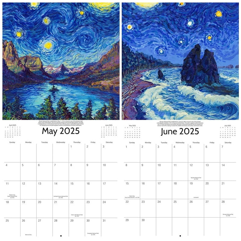 2025 Starry Night National Park Calendar