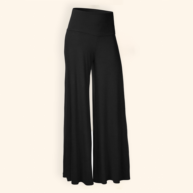 Solid Color Wide Leg Trousers