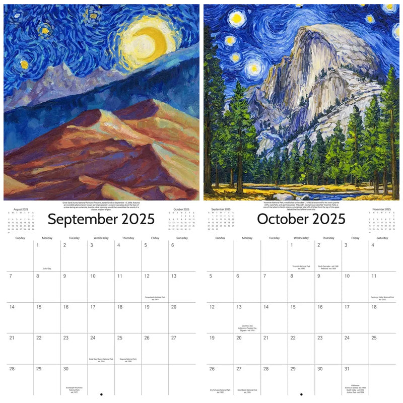 2025 Starry Night National Park Calendar