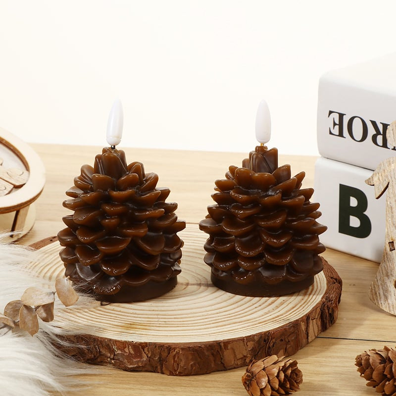 Flameless Pinecone Candles