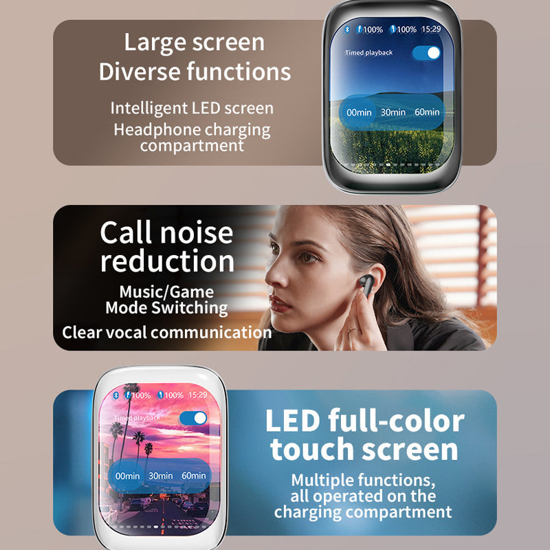 2024 NEW Intelligent Full-color Touch Screen Slider Earphones