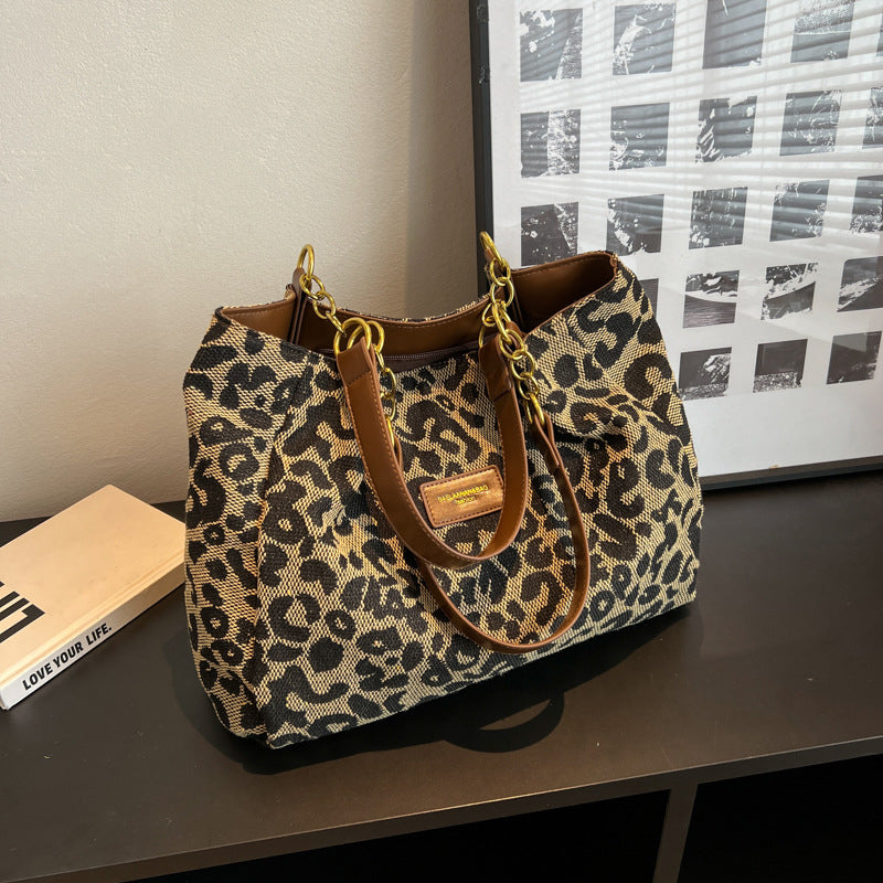 Women's Leopard Print Shoulder Bag