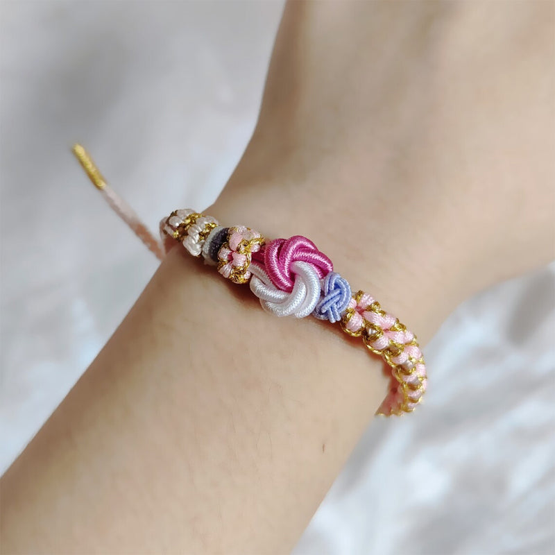 Peach Blossom Knot Braided Bracelet