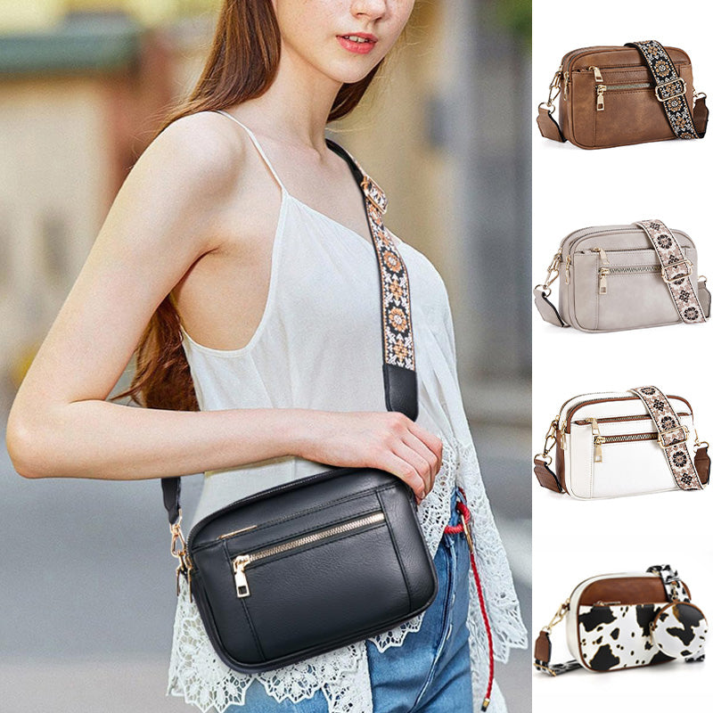 Colorful Straps Crossbody Leather Bags