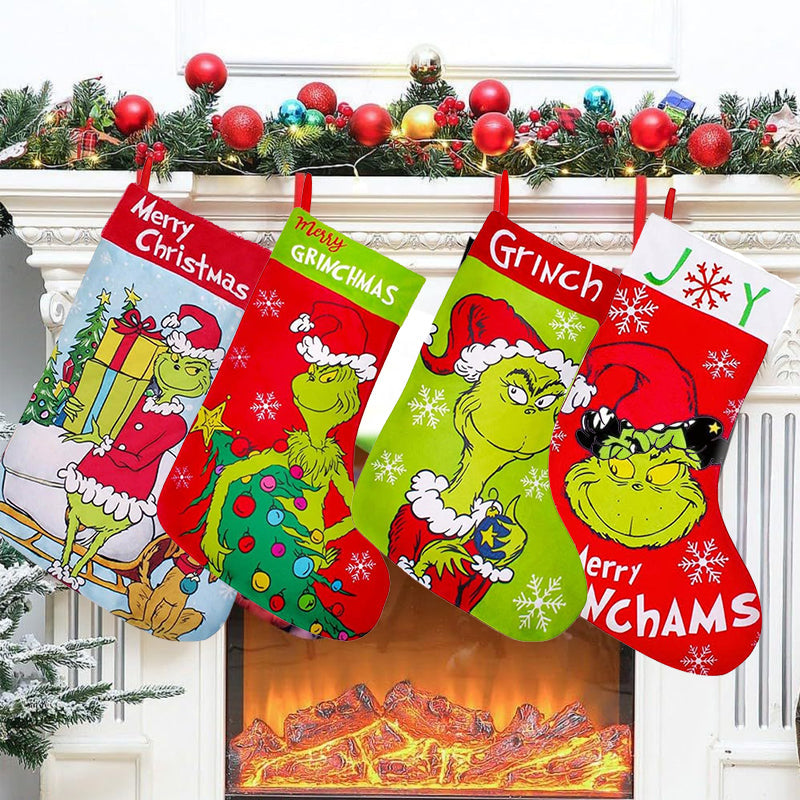 Green Christmas Stockings Decorations