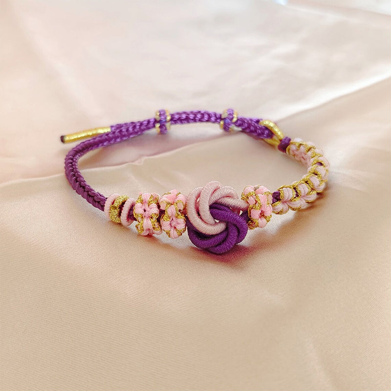 Peach Blossom Knot Braided Bracelet