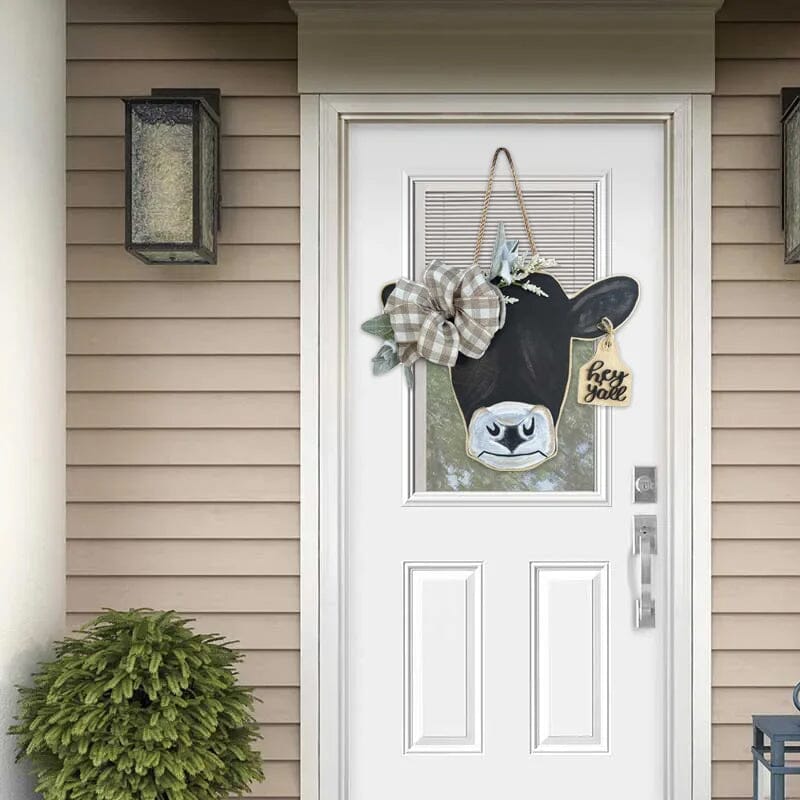 Farmhouse Cow Head Welcome Wreath