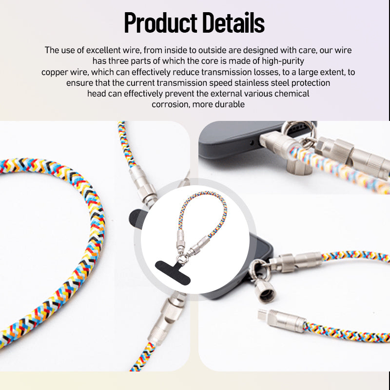 Mobile Phone Lanyard & Charging Cable 2 in 1