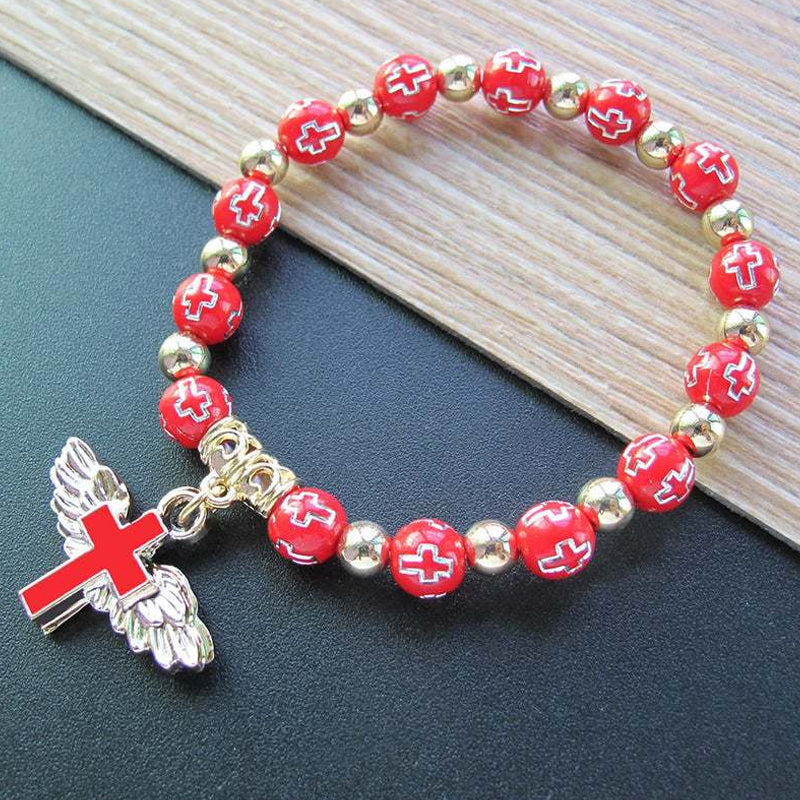 Angel Wing Cross Bracelet