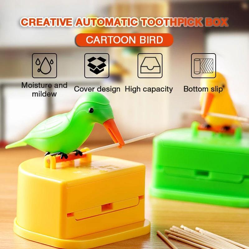 Creative Automatic Toothpick Box Cartoon Bird