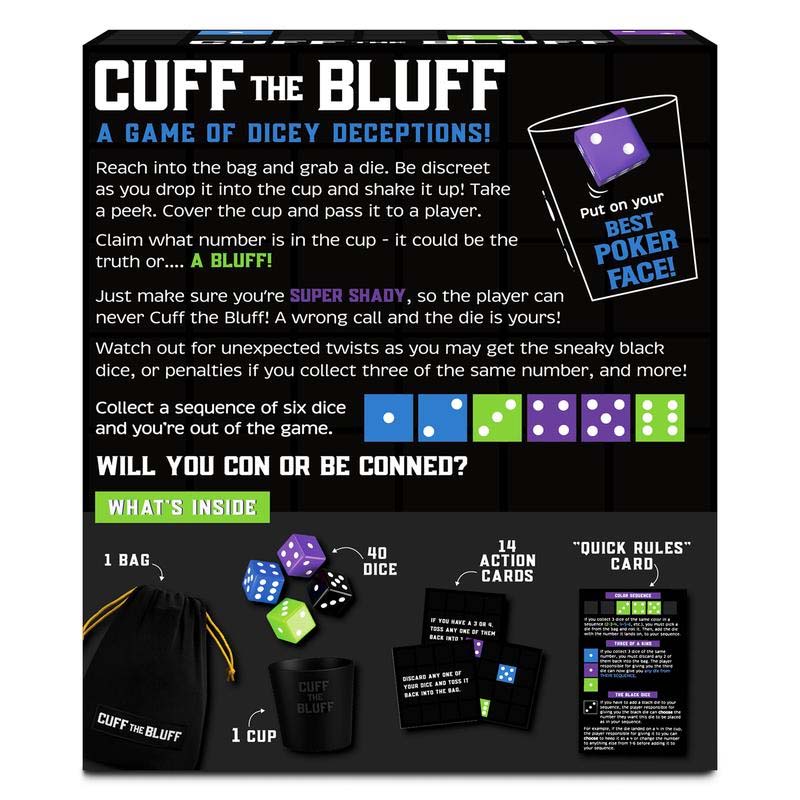 Cuff The Bluff - A Fun Bluffing Dice & Card Game