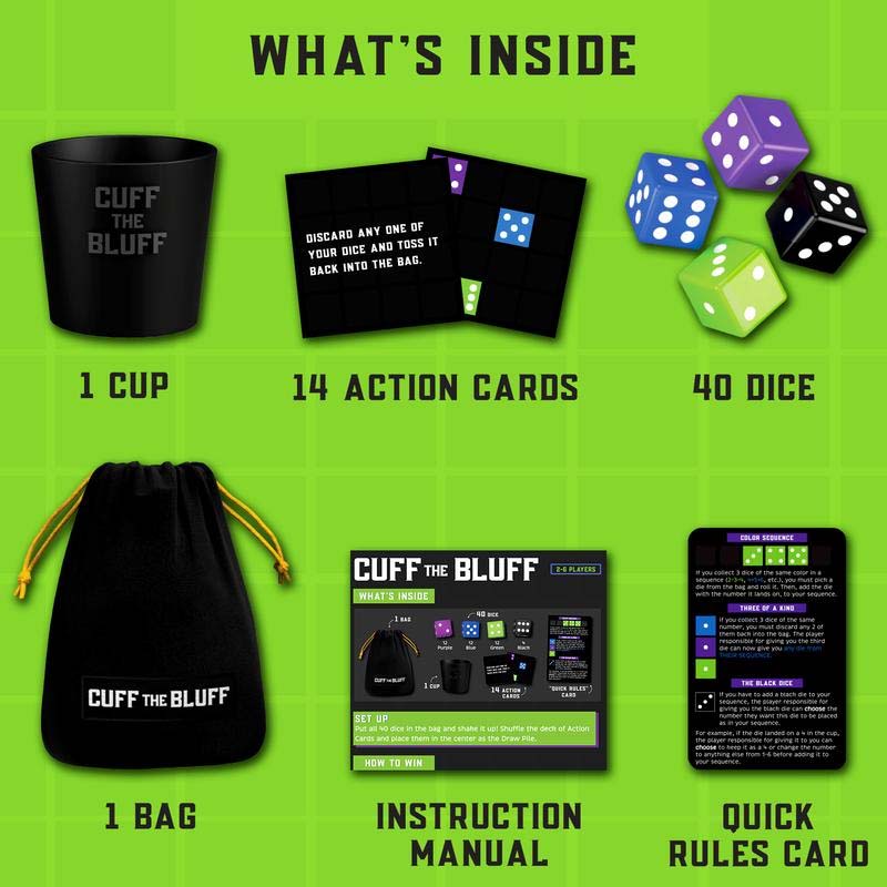 Cuff The Bluff - A Fun Bluffing Dice & Card Game