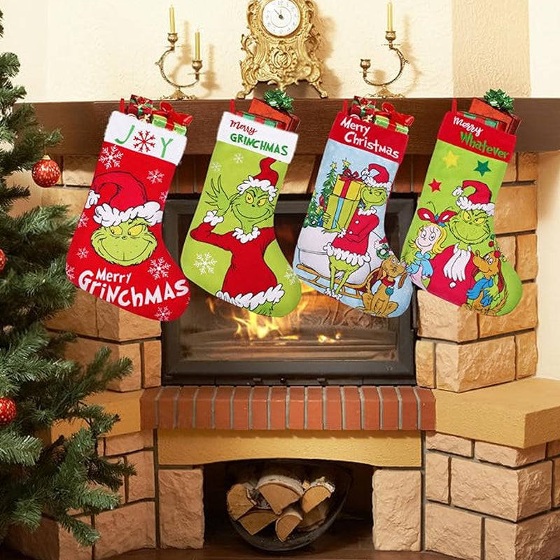 Green Christmas Stockings Decorations