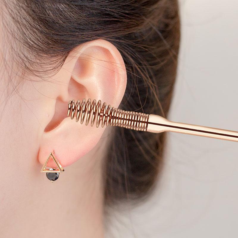 Stainless Steel Rose Gold Ear Picks Set - Set For 6