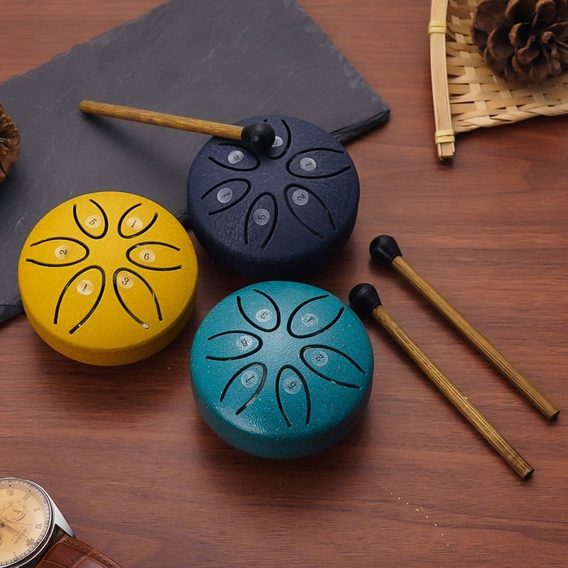 Buddha Stones Mini Steel Tongue Drum Kit (3 Inch)