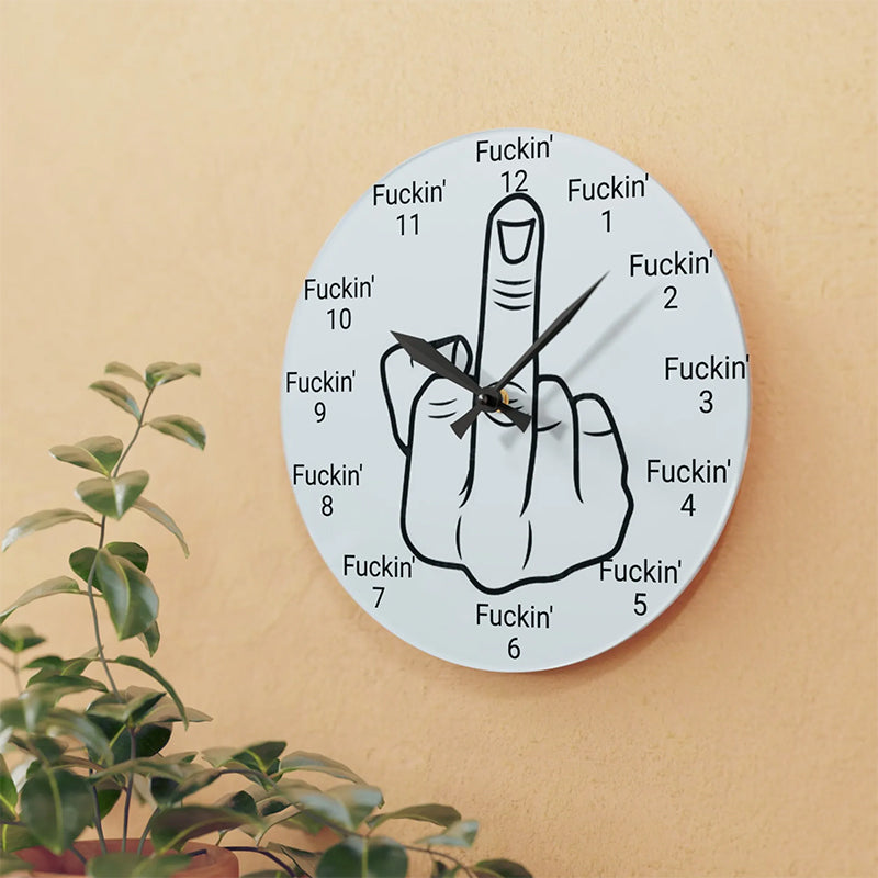 Middle finger Wall Clock