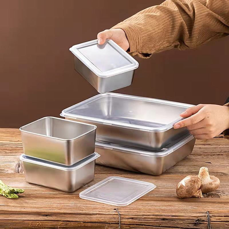 Stainless Steel Square Plate (With Lid)