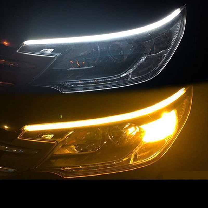 Flexible DRL LED Night & Daytime Running Light Strip (No Disassembling Needed)