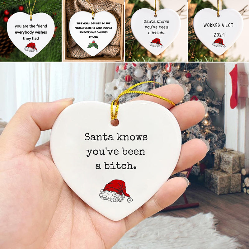 Christmas Funny Heart Shaped Ornament