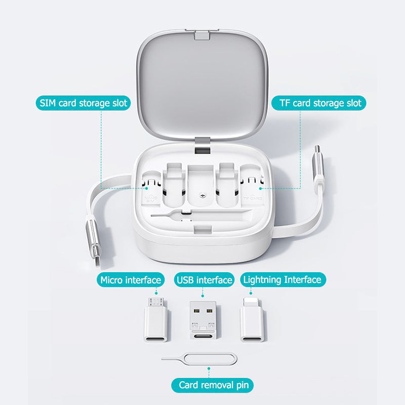 60W Retractable Multi Charging Cable Storage Box