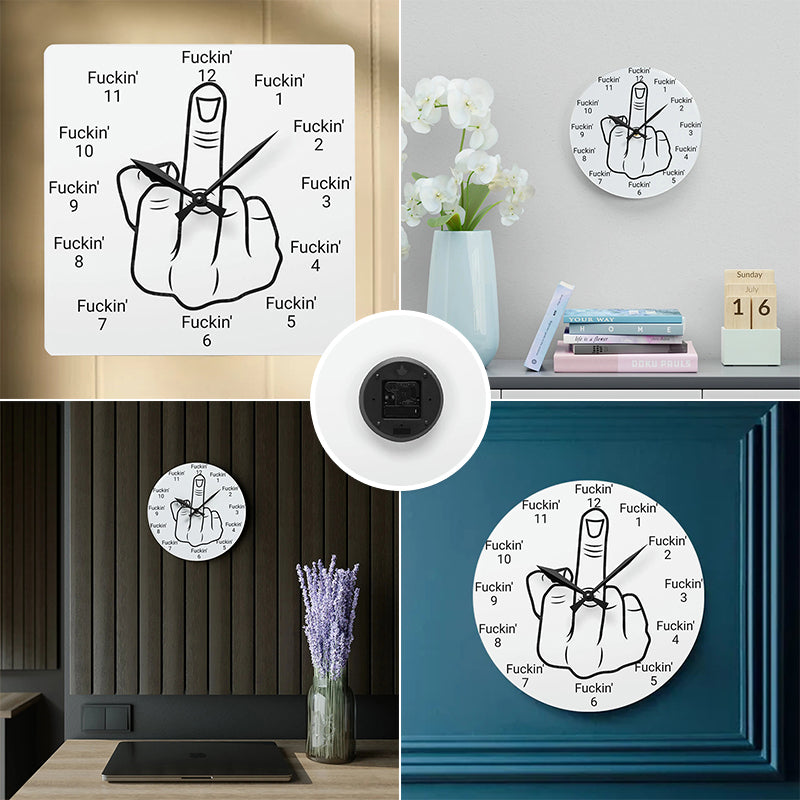 Middle finger Wall Clock