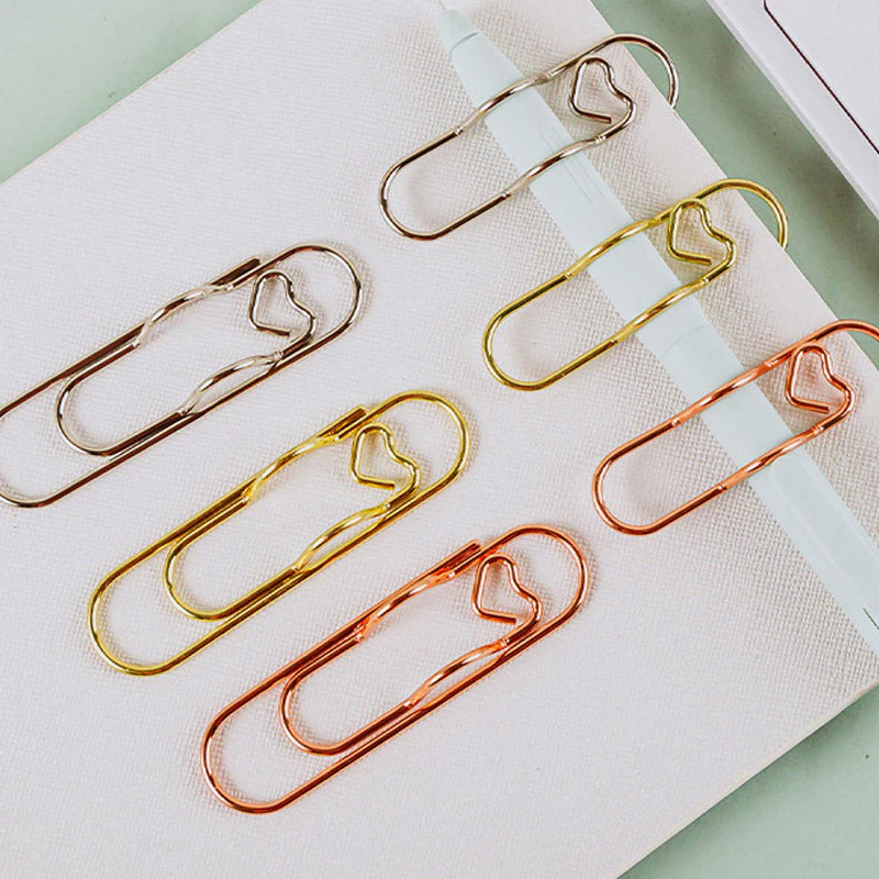 Multifunctional Metal Heart Pen Clip