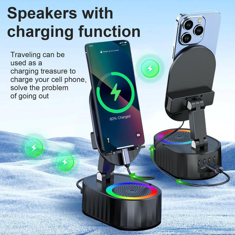 Wireless Induction Audio Bluetooth Speaker 5 in 1 Phone Holder