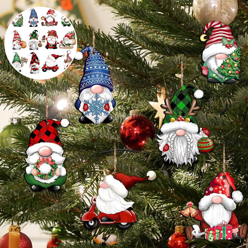 Christmas Wooden Gnome Ornaments