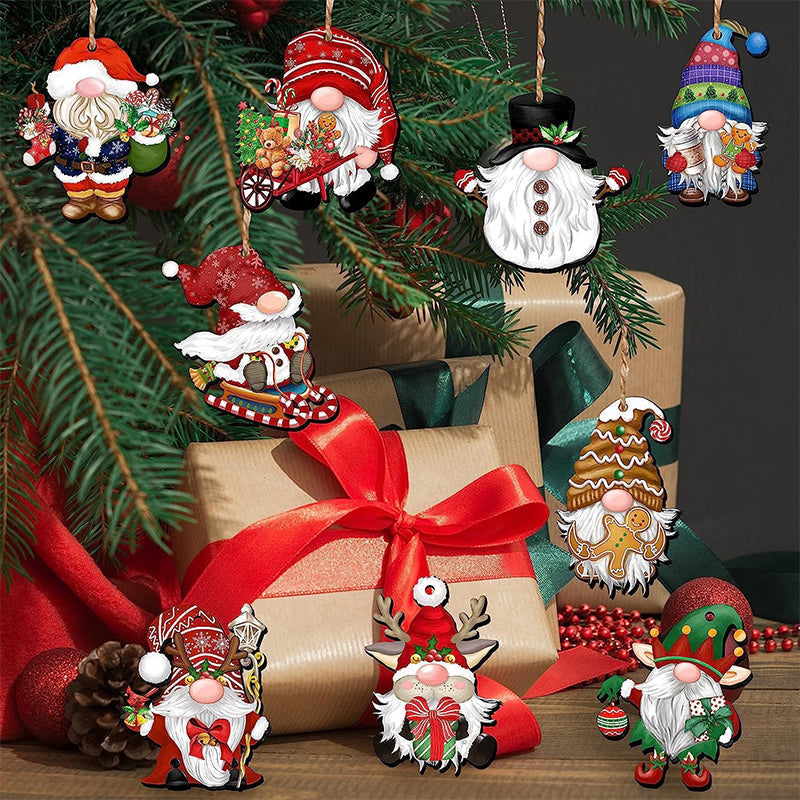 Christmas Wooden Gnome Ornaments