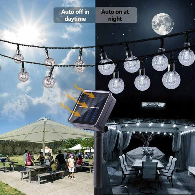 Solar Powered LED Outdoor String Lights