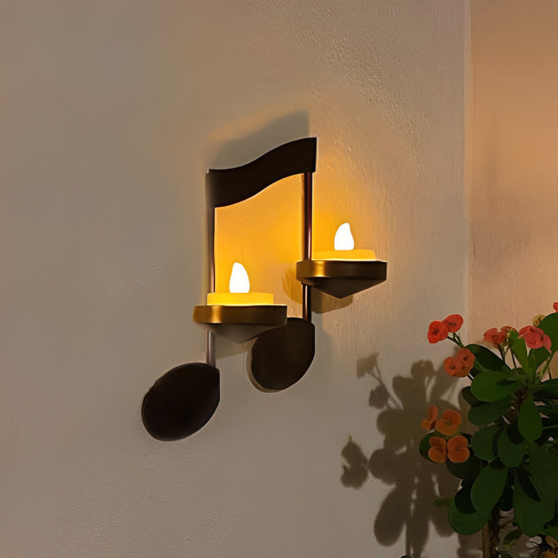 Black Music Note Wall Sconce