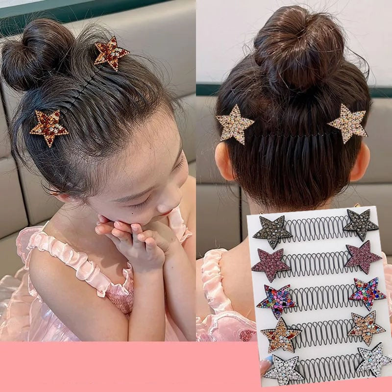 Rhinestone Star Hair Comb Set (5 Pcs)