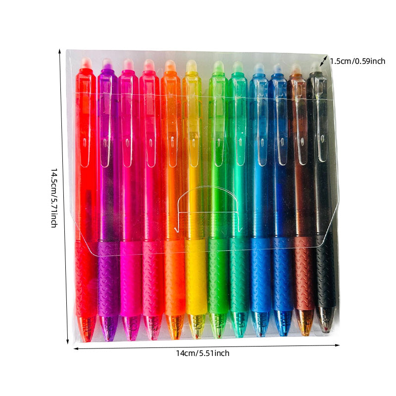 Multi-Color Erasable Gel Pens (12 pcs)