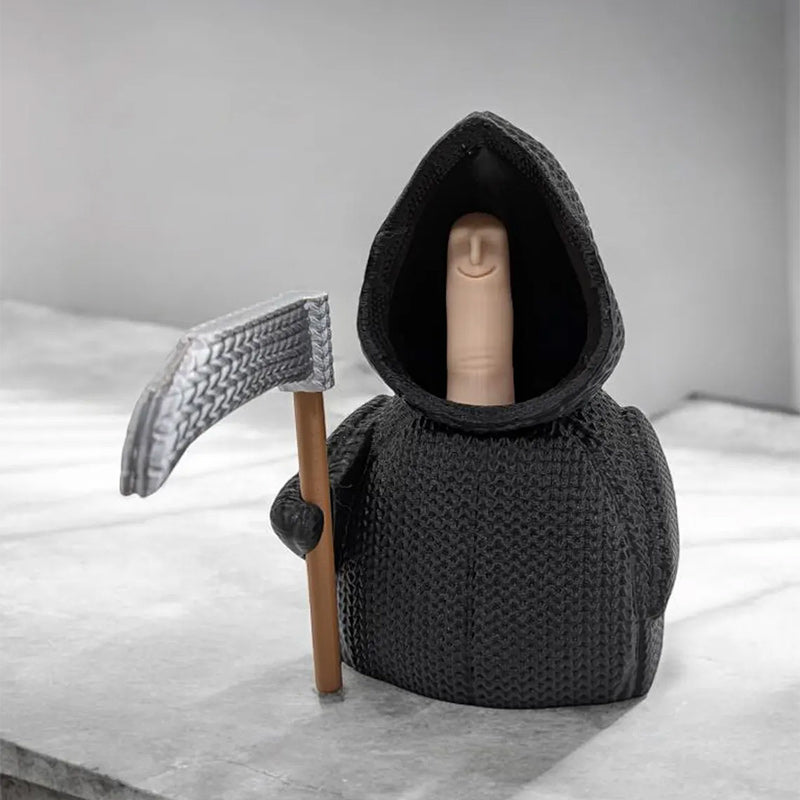 Knitted Grim Reaper Middle Finger Figurine