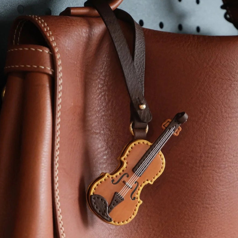 Crafted Leather Violin & Cello Keychain