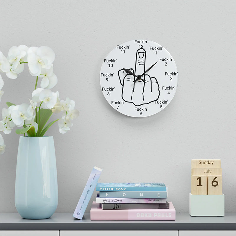 Middle finger Wall Clock