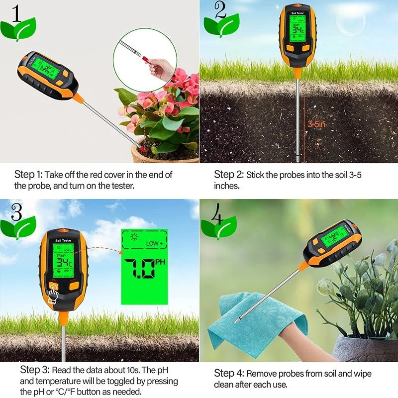 Digital 4-in-1 Soil Test Meter