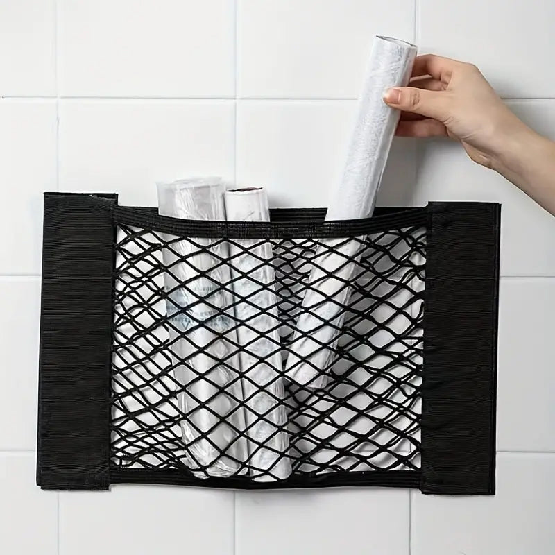 Plastic Bag Storage Mesh Bag (With adhesive tape)