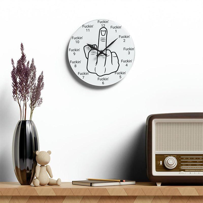 Middle finger Wall Clock