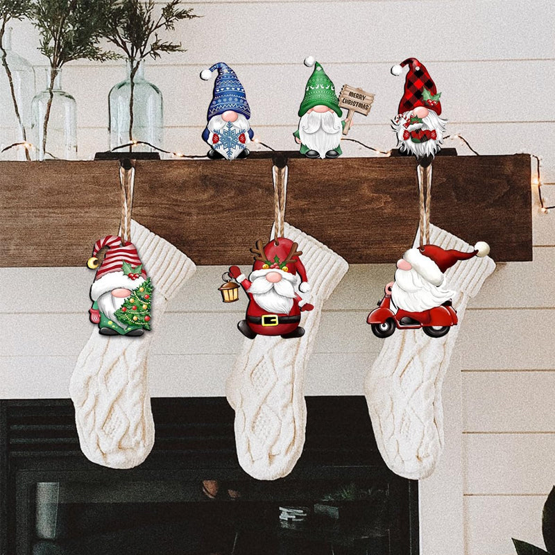 Christmas Wooden Gnome Ornaments