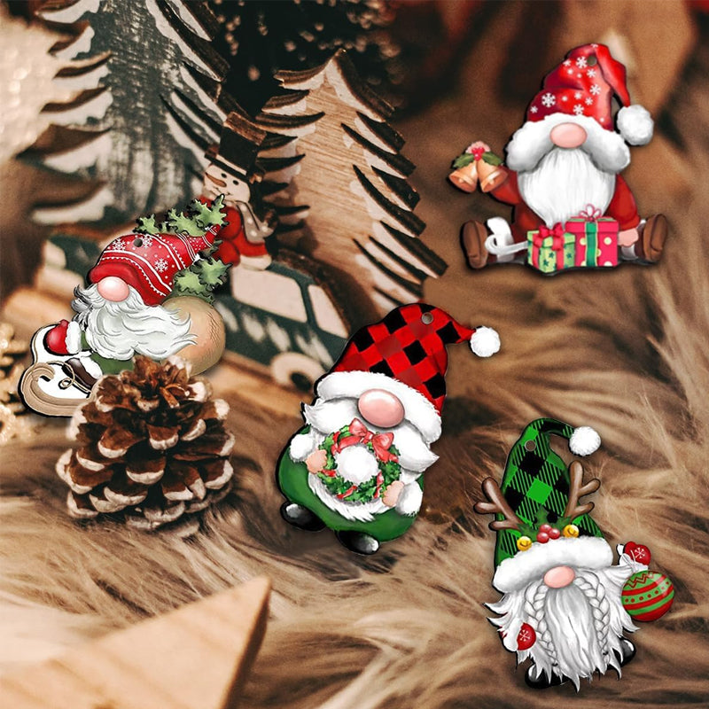 Christmas Wooden Gnome Ornaments