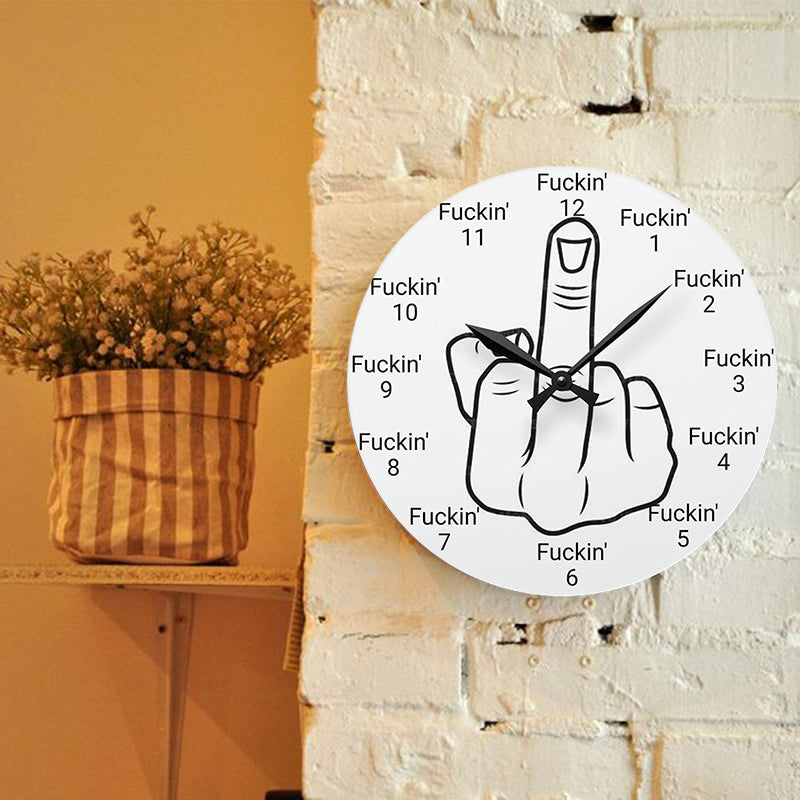 Middle finger Wall Clock