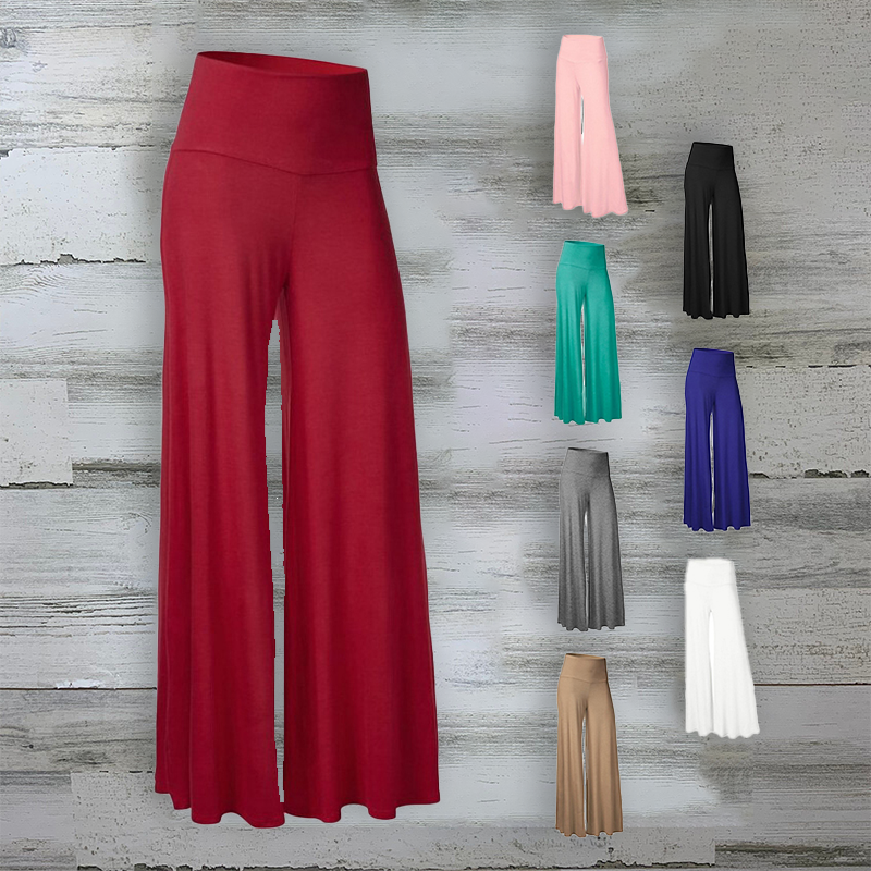 Solid Color Wide Leg Trousers