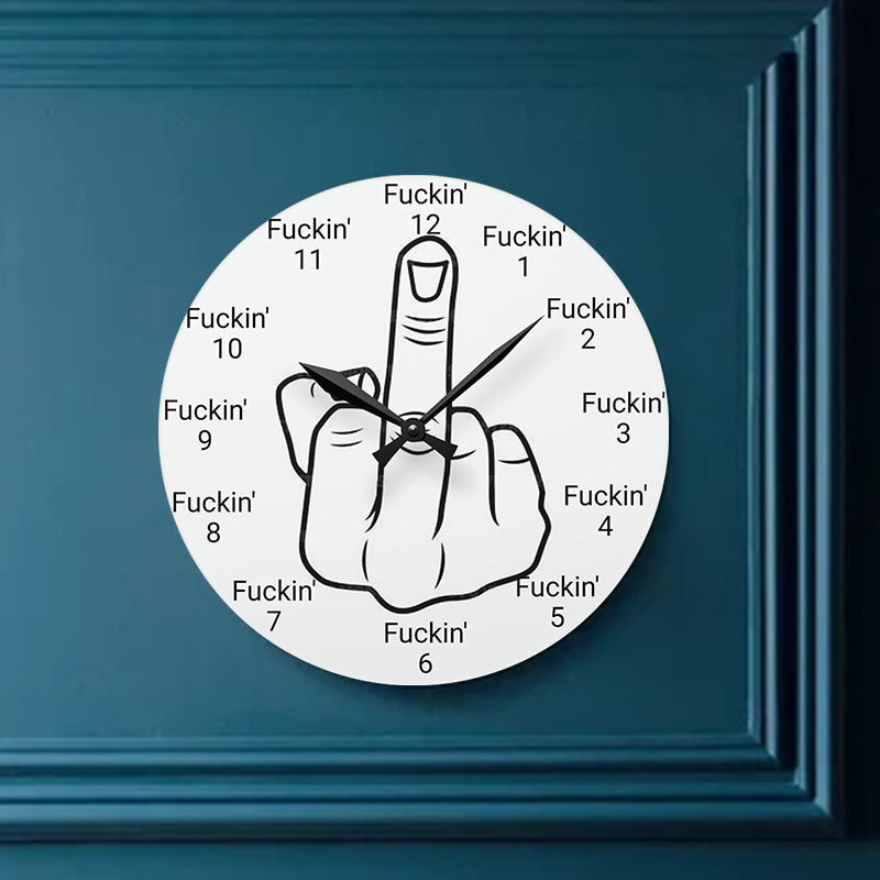 Middle finger Wall Clock