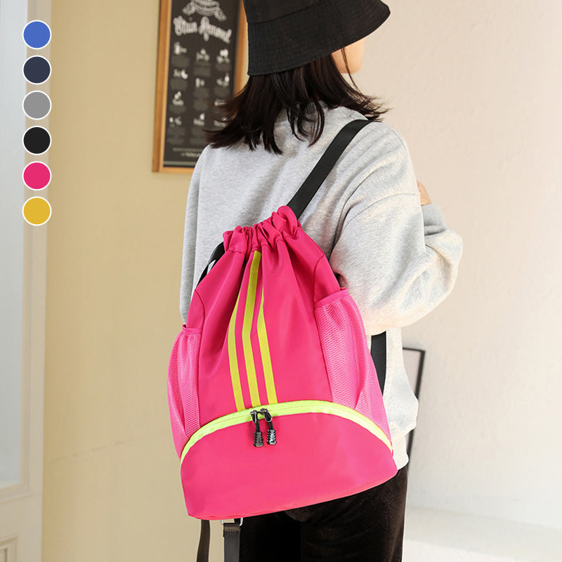 Large Nylon Drawstring Pocket Backpack