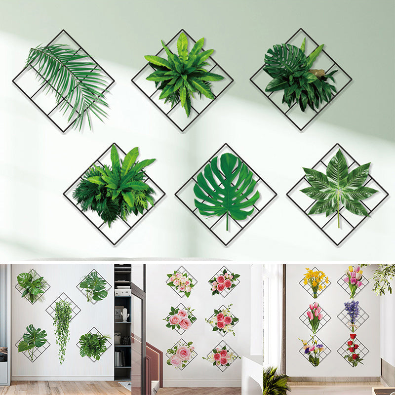 3D Green Plant Wall Sticker